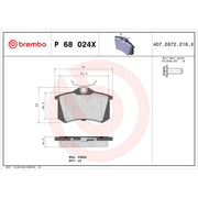 Brembo 4 x Rear Brake Pad Set fits Citroën C3 Aircross I 2017-2018 1.2 1.5 1.6