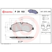 Brembo 4 x Front Brake Pad Set fits Ford Tourneo Custom V362 Bus 2012-2023