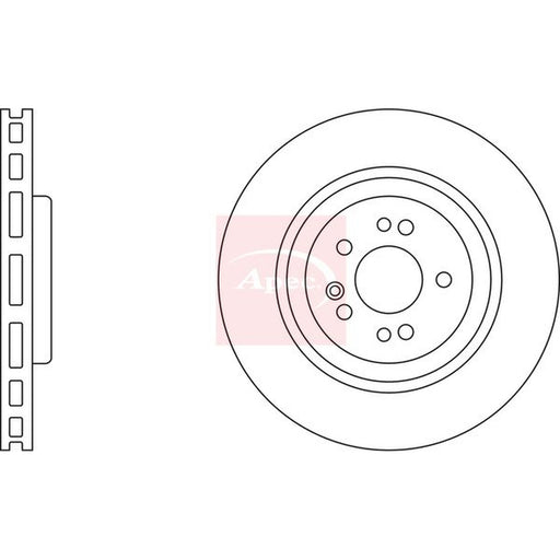 Apec 2 x Vented Brake Discs fits Mercedes-Benz M-Class 1998-2005