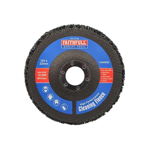 Faithfull Cleaning Fleece Disc Coarse 125 x 22mm Faithfull - NN4 Online