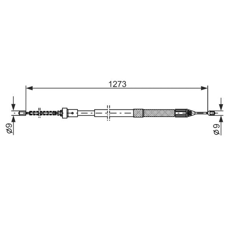 Bosch Handbrake Cable Left Rear fits Renault Twingo II 2007-2014 1.2 1.5
