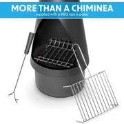 Dellonda Outdoor Chiminea Fireplace Fire Pit Heater Durable Black Steel Dellonda - Dynamic Drive