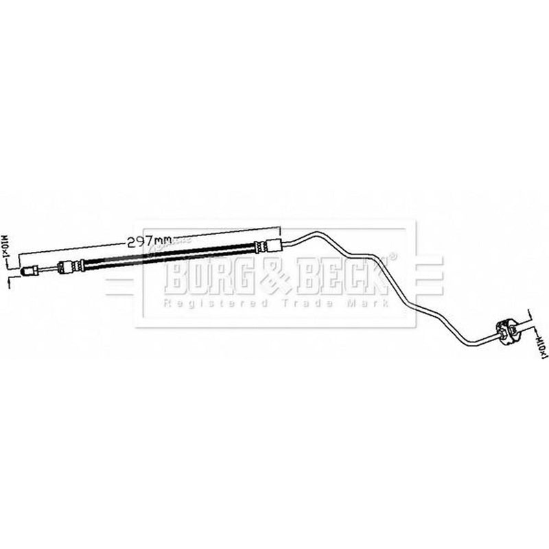 Borg & Beck Brake Hydraulic Hose Line outer BBH8676