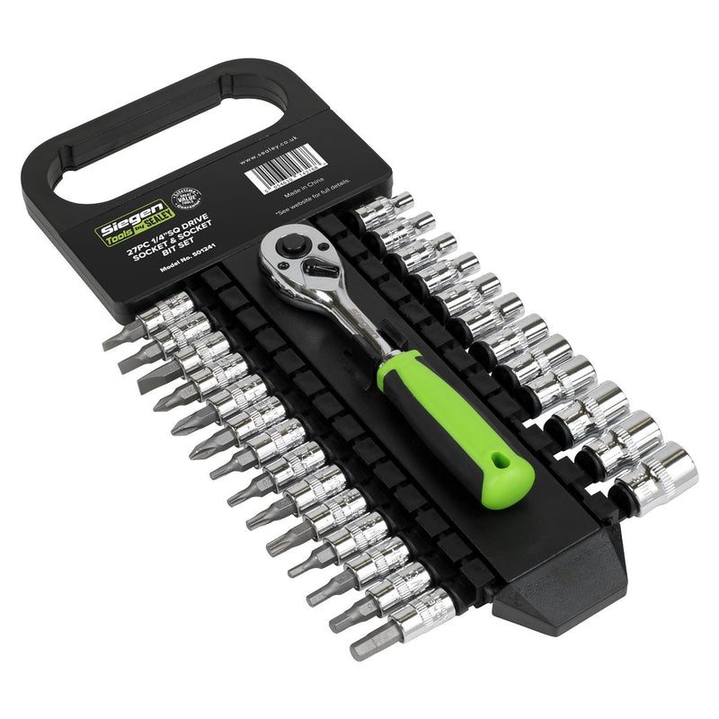 Sealey Socket & Socket Bit Set 27pc 1/4"Sq Drive WallDrive Metric S01241 Sealey - Dynamic Drive