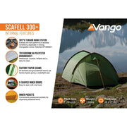 Vango Scafell 300 + Plus Tent 3 Man Trekking Backpacking Tunnel Tent Vango - Dynamic Drive