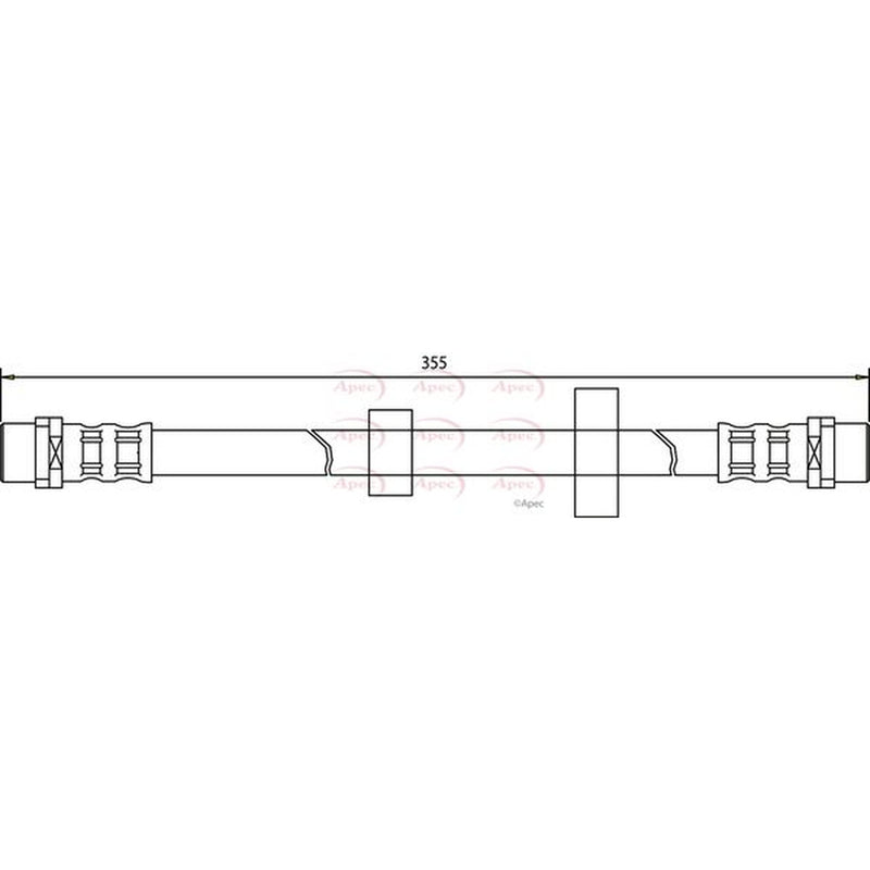 Apec Brake Hydraulic Hose Line Front fits VW Transporter 1990-2003