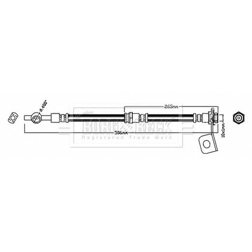 Borg & Beck Brake Hydraulic Hose Line Rear Left BBH7796