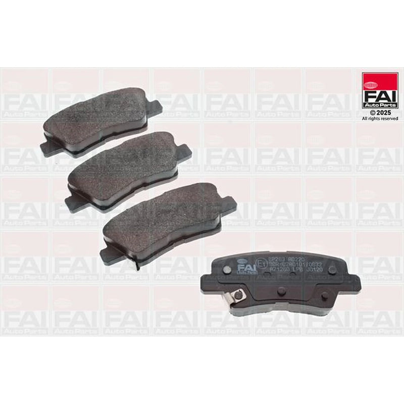 FAI Rear Brake Pad Set fits Hyundai Bayon 2021 on 1.0