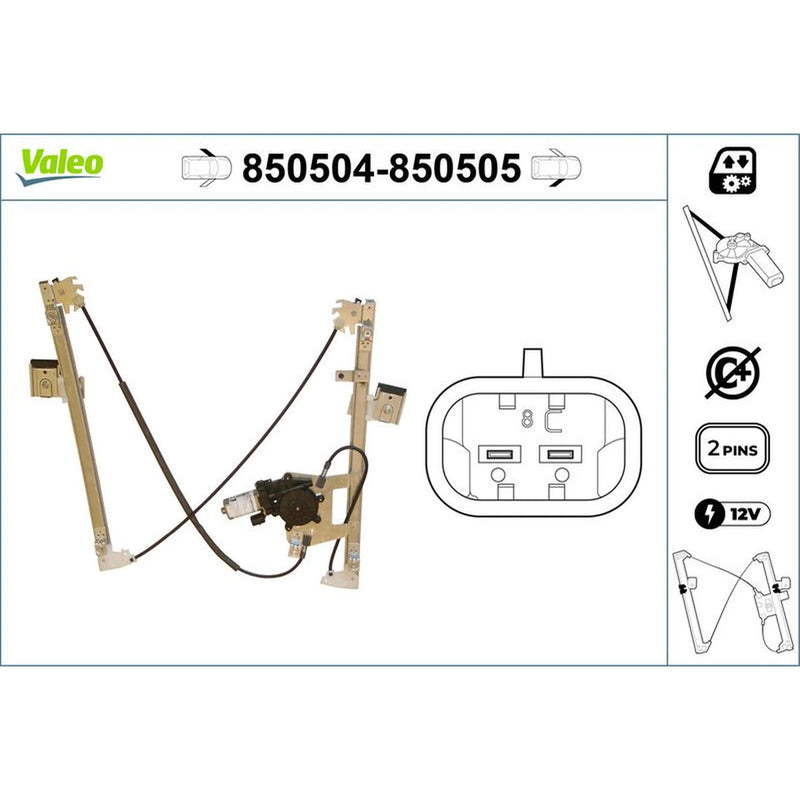 Valeo Electric Window Regulator Lifter Right Front 850505