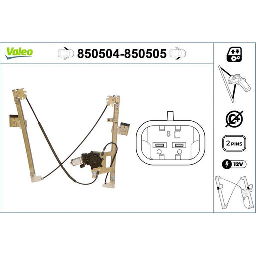 Valeo Electric Window Regulator Lifter Right Front 850505