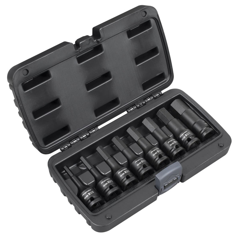 Sealey Premier Premier Imperial Hex Impact Socket Bit Set 1/2"Sq Drive 8pc Sealey Premier - Dynamic Drive