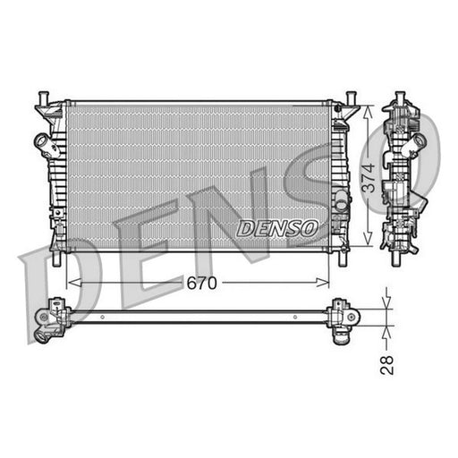 Denso Engine Radiator fits Citroën Berlingo / Berlingo First 2003-2008 1.4