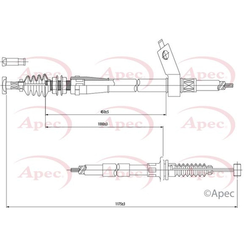 Apec Handbrake Cable Right Rear fits Mazda MX-5 1990-1998 1.6 1.8