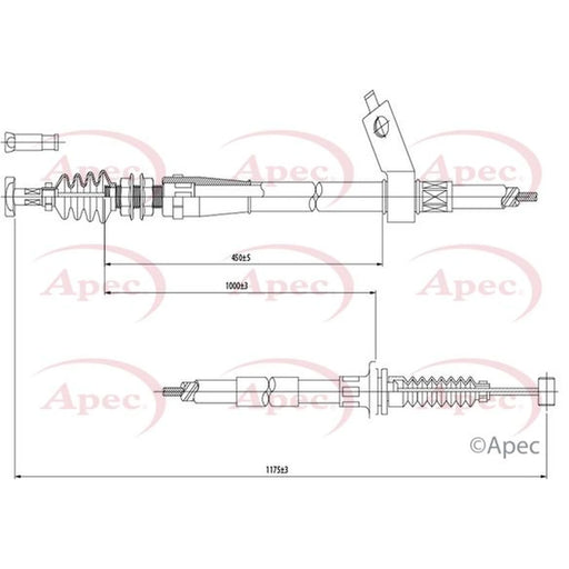 Apec Handbrake Cable Right Rear CAB1369