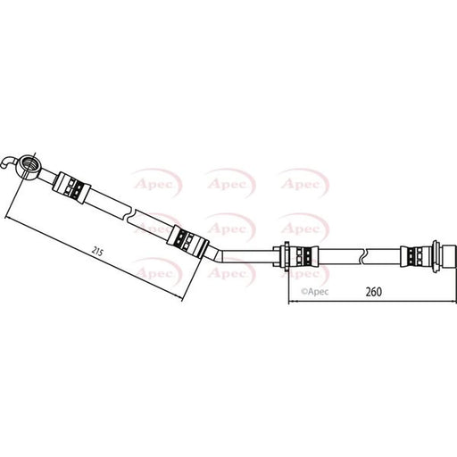 Apec Brake Hydraulic Hose Line Front Left HOS4076