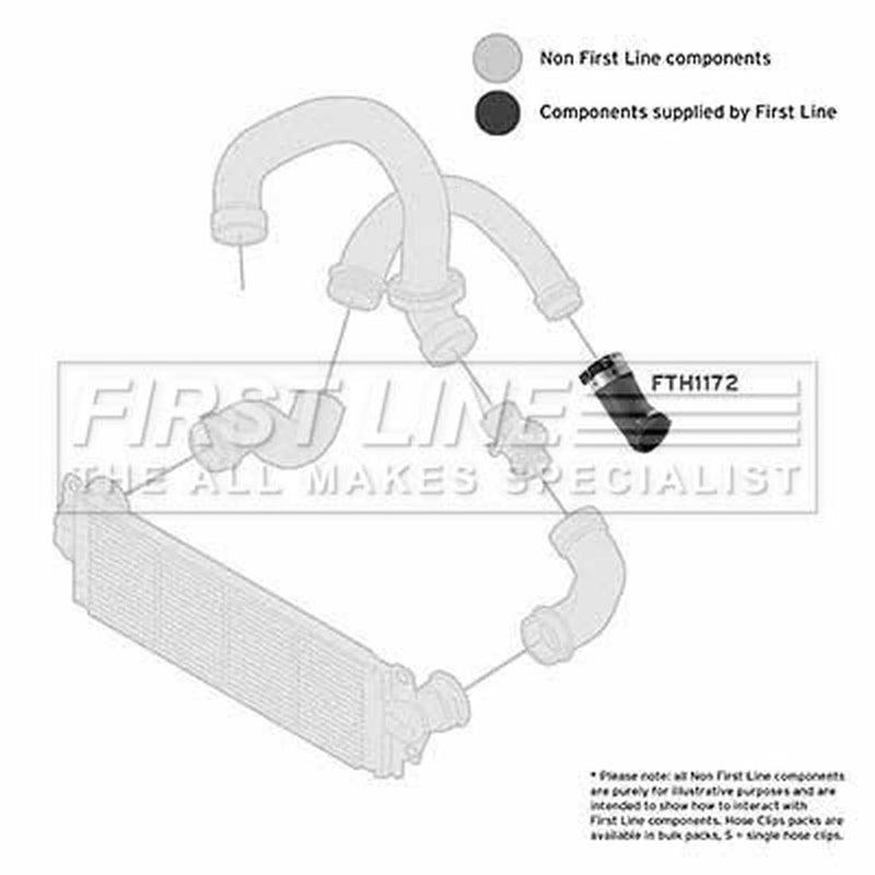 First Line Intercooler Turbo Charge Air Hose fits VW California T5 Camper