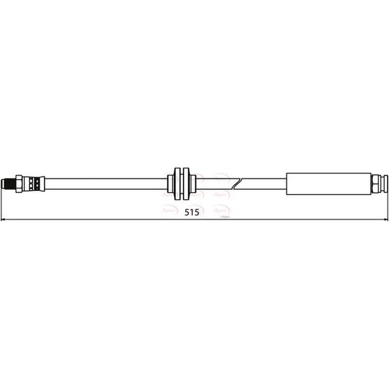 Apec Brake Hydraulic Hose Line Rear fits Citroën Relay III 2006-2023 2.0 2.2 3.0