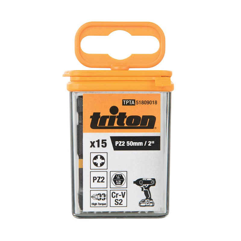 Triton Pozi Screwdriver Impact Bit 15pk PZ2 50mm Triton - Dynamic Drive