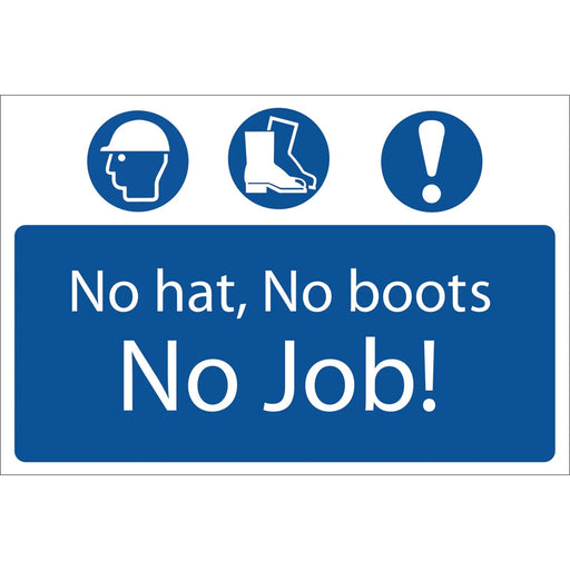 Draper 'No Hat, No Boots, No Job' Mandatory Sign - SS53 - image 1