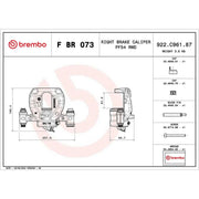 Brembo Brake Caliper Assembly Right fits Mercedes-Benz Sprinter 4-T 2018-2021