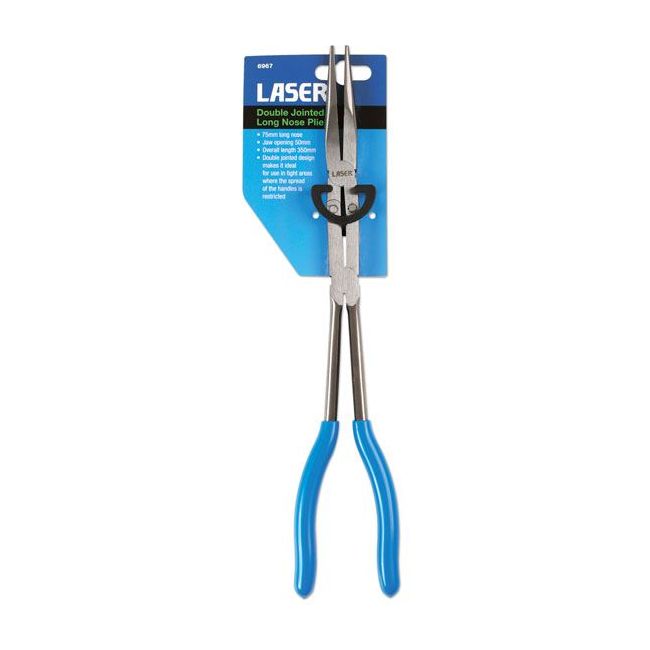 Laser Double Jointed Long Nose Pliers 345mm 6967 Laser - Dynamic Drive