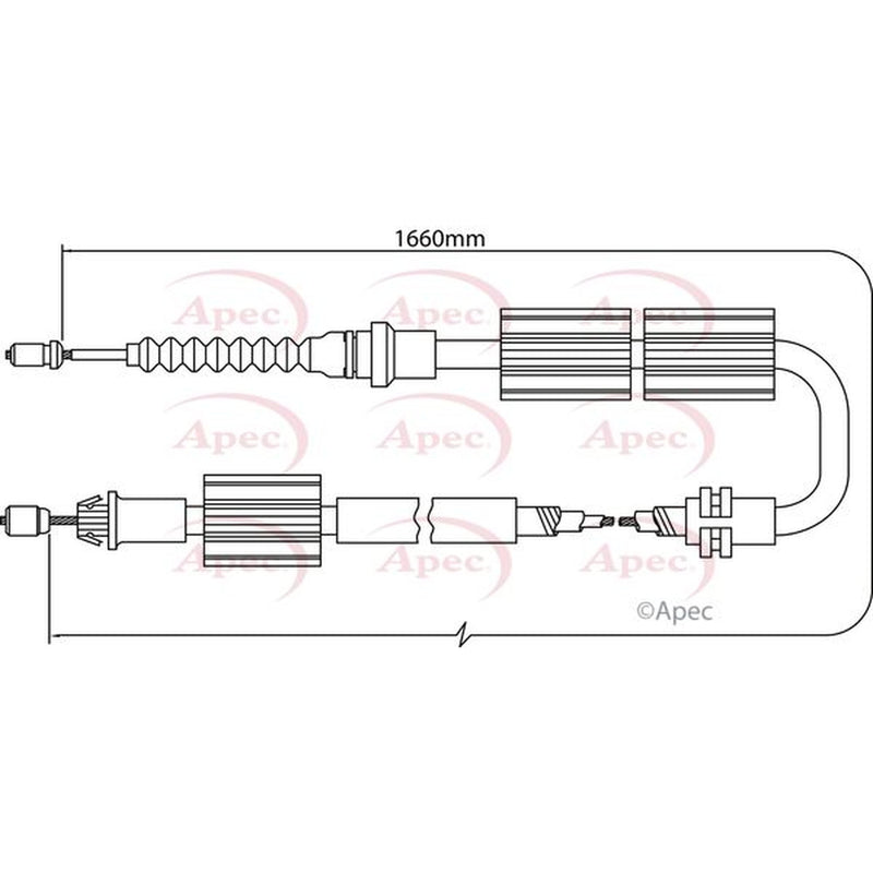 Apec Handbrake Cable Left Rear fits Jaguar X-Type I 2005-2009 2.2