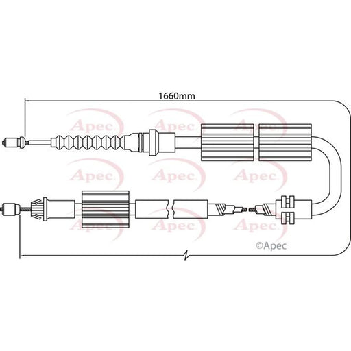 Apec Handbrake Cable Right Rear CAB1246