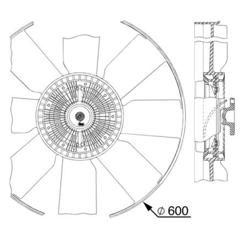 Mahle Engine Cooling Fan fits Iveco Eurocargo I-Iii 2000-2015
