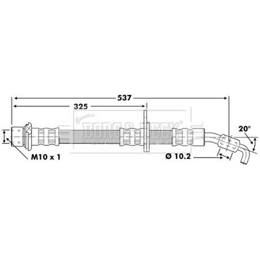 Borg & Beck Brake Hydraulic Hose Line Front Left BBH6852