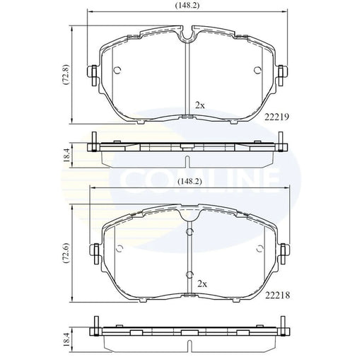 Comline 4 x Front Brake Pad Set fits Citroën C5 Aircross 2022 on 1.6