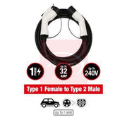 Apec Electric Vehicle Charging Cable Male/Female fits Citroën C-Zero 2010-2011