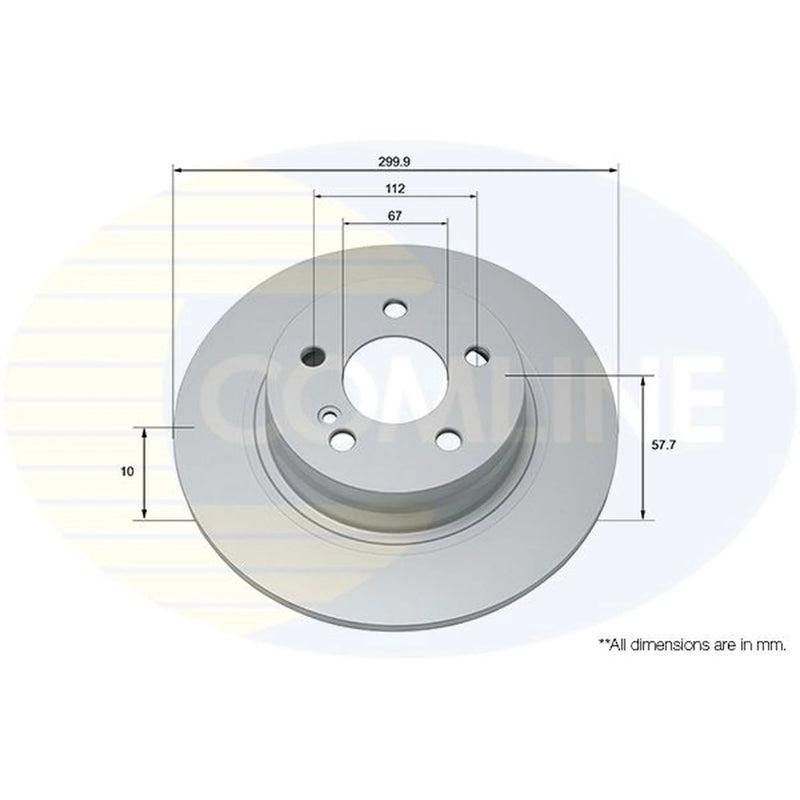 Comline 2 x Solid Rear Brake Discs ADC1663-x2