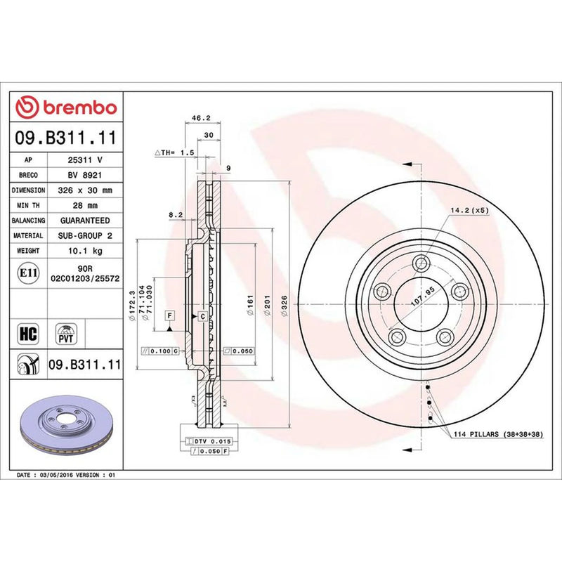 Brembo Front Brake Discs & Pads fits Jaguar Xk II 2006-2014 3.6 4.2
