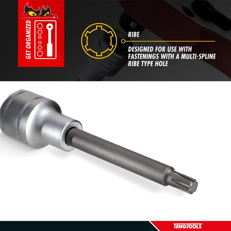 Teng Tools 1/2" Long Ribe?? Bit Socket 09 Teng Tools - Dynamic Drive