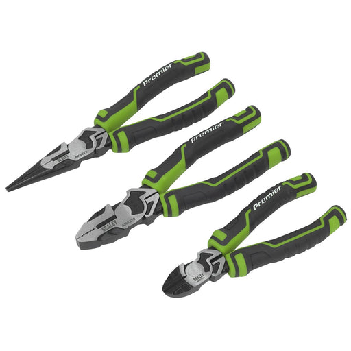Sealey Pliers Set 3pc High Leverage Hi-Vis Green AK8376HV Sealey - Dynamic Drive