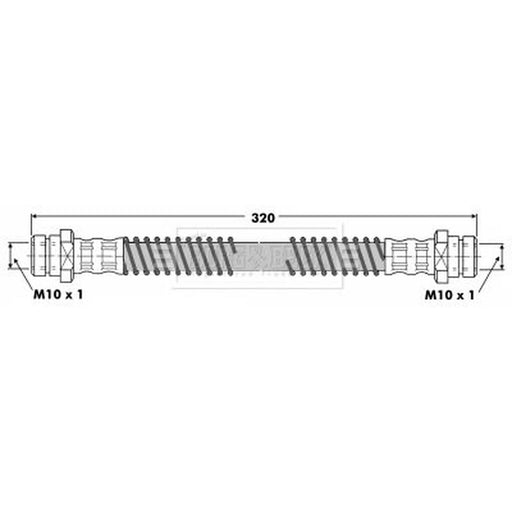 Borg & Beck Brake Hydraulic Hose Line inner BBH6250