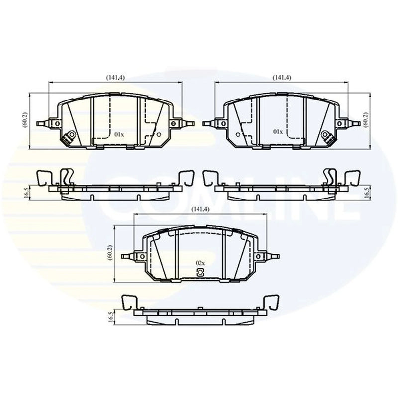 Comline 4 x Front Brake Pad Set fits Mazda MX-30 2020 on
