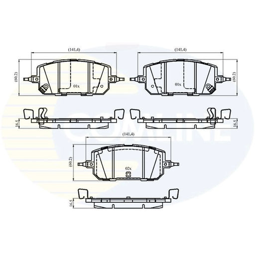 Comline 4 x Front Brake Pad Set fits Mazda MX-30 2020 on