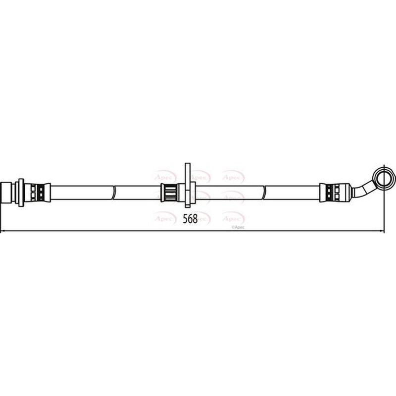 Apec Brake Hydraulic Hose Line Front Left fits Honda Civic VII 2003-2005 1.3