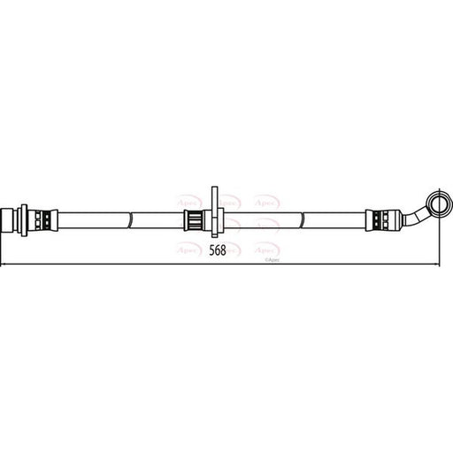 Apec Brake Hydraulic Hose Line Front Left fits Honda Civic VII 2003-2005 1.3