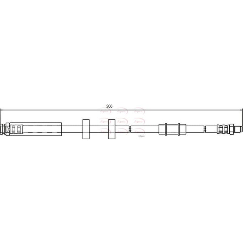 Apec Brake Hydraulic Hose Line Front fits Citroën Relay I 1994-2002 1.9 2.5 2.8