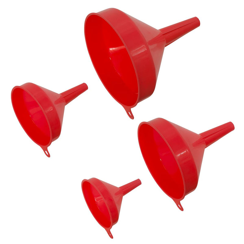 Sealey Funnel Set 4pc Economy Fixed Spout F94 Sealey - Dynamic Drive