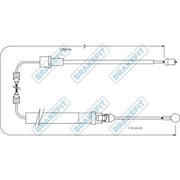 Apec Handbrake Cable Right Rear BBC3350