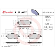 Brembo 4 x Front Brake Pad Set fits Honda Cr-V III 2006-2012 2.0 2.2 2.4