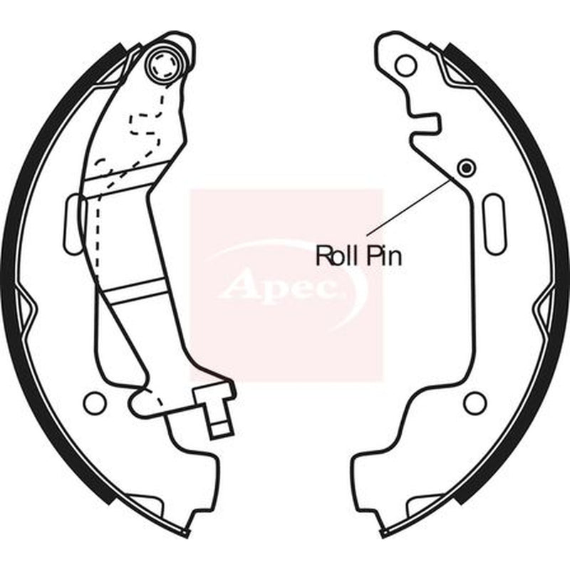 Apec Brake Shoe Set Axle Kit fits Opel Agila A 2000-2007 1.0 1.2 1.3