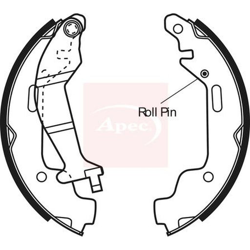 Apec Brake Shoe Set Axle Kit fits Opel Agila A 2000-2007 1.0 1.2 1.3