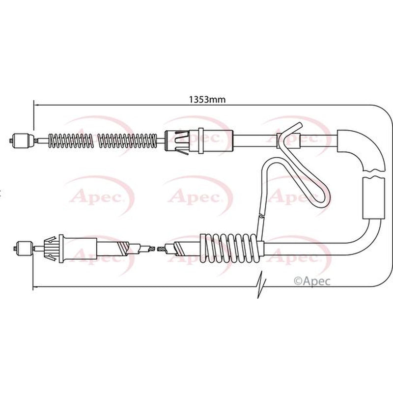 Apec Handbrake Cable Left Rear fits Renault Scénic II 2003-2009