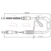 Apec Handbrake Cable Right Rear CAB1174