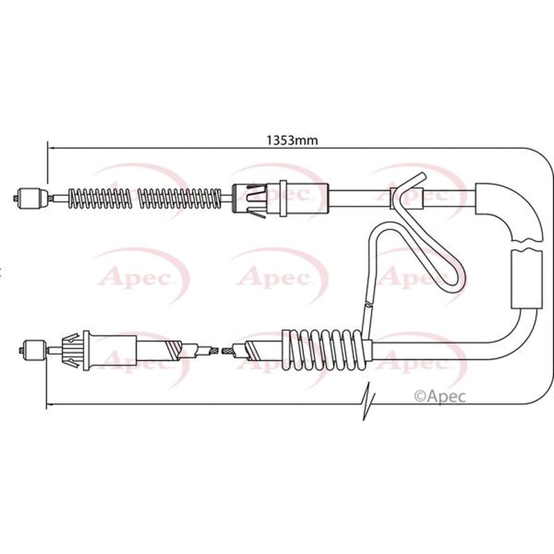 Apec Handbrake Cable Right Rear CAB1174