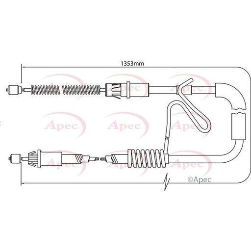Apec Handbrake Cable Right Rear CAB1174